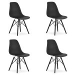 Chaise - oskar - osaka - noir - polypropylne - lot de 4