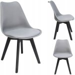 Chaise oslo grise + pieds noirs