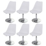 Chaises pivotantes - lot de 6 - blanc - rglables en hauteur - pvc - style vintage