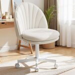 Chaise pivotante de maquillage - mod�le standard - simili cuir blanc - sans accoudoirs - r�glable en ...