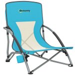 Chaise de plage - outsunny - l�g�re 22 kg - avec dossier en maille sac de transport et porte - gobelet ...