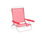 Marbueno chaise pliante 5 positions aluminium corail plage et piscine 63x76x78 cm 10358
