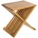 Chaise pliante - 40 x 32 x 45 cm - bambou - beige Chaise pliante - 40 x 32 x 45 cm - bambou - beige