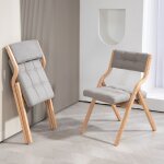 Chaises pliantes avec coussin lot de 2 chaises pliantes rembourr�es en bois pour les invit�s la cuisine ...