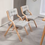 Chaises pliantes - coussin agrandi - si�ge rembourr� - design confortable - lot de 2