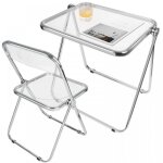 Chaise pliante moderne transparente 46 * 46 * 75cm - conomise de lespace - convient  la salle  manger ...