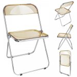 Chaise pliante moderne transparente - xjing - sige pliant dcontract en acrylique - salle  manger ...