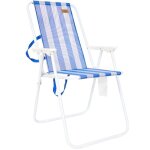Chaise pliante de plage - de ves sport - rayures bleues - 2 pi�ces - 40x40x70 cm - l�g�re - pliable - ...