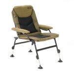 Chaise pliante - rcg - compacte - vert olive - cadre en acier - accoudoirs rembourrs