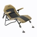 Chaise pliante - rcg - vert olive - accoudoirs polaire - pieds r�glables
