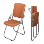 Chaise pliante rembourre en cuir pour visiteurs - marron / noir - salle  manger - adulte
