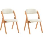 Chaises pliantes rembourr�es - sobuy - lot de 2 - blanc - 47. 5x59x77 cm - bois de h�tre et peuplier ...