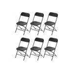 Chaises de rception pliantes ? 6 chaises dappoint en plastique et mtal noir