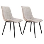 Chaise rembourr�e lot de 2 structure m�tal robuste chaise salle � manger rev�tement facile dentretien ...