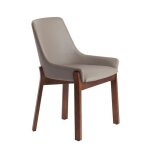 Chaise rembourrée - angel cerda - simili cuir et pieds bois de frêne - gris - l 59 x p 60 x h 80 cm Chaise rembourrée - angel cerda - simili cuir et pieds bois de frêne - gris - l 59 x p 60 x h 80 cm
