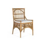 Chaises en rotin - lot de 2 - coussin blanc - style ethnique - bois massif