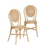 Chaise en rotin bistrot nohan (lot de 2)