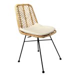 Chaise en rotin naturel tressé avec pieds métal noir ? kandy 2 meubletmoi Chaise en rotin naturel tressé avec pieds métal noir ? kandy 2 meubletmoi