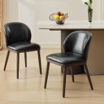 Chaises de salle � manger - hoerfuriy - lot de 2 - simili pu cuir noir - style scandinave - ergonomique ...