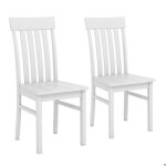Chaises de salle � manger lot de 2 - relax4life - dossier � lattes - assise en bois de caoutchouc - sans ...