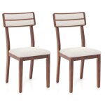 Chaises de salle  manger lot de 2 - relax4life - pieds en bois de caoutchouc - assise rembourre - dossier ...