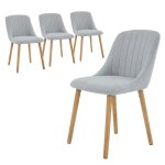 Chaises de salle  manger lot de 4 chaises dappoint de cuisine en tissu moderne salle  manger sans accoudoirs ...