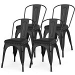 Chaise salle  manger lot de 4 - relax4life - dossier amovible - assise rembourre - tabouret de bar ...