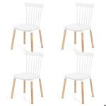 Chaises de salle � manger lot de 4 - relax4life - dossier ergonomique - assise incurv�e - pieds antid�rapants ...