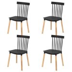 Chaises de salle � manger lot de 4 - relax4life - dossier ergonomique - assise incurv�e - pieds antid�rapants ...