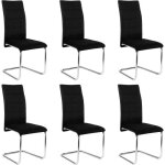 Chaises salle  manger lot de 6 chaise pied luge rembourre epais chaise cantilever en velours noir e0ag0046 ...