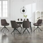 Dyhome lot de 6 chaises salle a manger chaise de salle � manger pivotante chaise de salle � manger sans ...