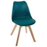 Chaise baya pieds hêtre bleu canard - atmosphera createur dinterieur Chaise baya pieds hêtre bleu canard - atmosphera createur dinterieur