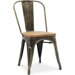 Chaise salle à manger bistrot metalix design industriel en métal et bois clair - nouvelle edition bronze ... Chaise salle à manger bistrot metalix design industriel en métal et bois clair - nouvelle edition bronze ...