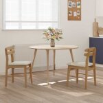 Chaise de salle � manger en bois massif - clarence - lot de 2 - naturel et clair - bois massif - 435x485x775 ...