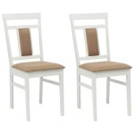 Chaise de salle � manger en bois massif - vidaxl - blanc et marron - 36x445x915 cm - h�v�a massif