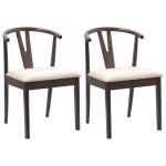Chaise de salle � manger en bois massif - vidaxl - marron clair - bois de caoutchouc massif - 505x61x805 ...