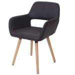 Chaise de salle à manger - design rétro - simili cuir marron - pieds en bois - accoudoirs - 1 place Chaise de salle à manger - design rétro - simili cuir marron - pieds en bois - accoudoirs - 1 place