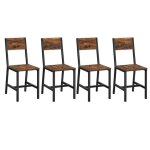 Chaise de salle � manger - helloshop26 - lot de 2 - acier noir - bois marron rustique - style industriel ...