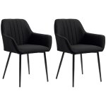 Chaises de salle � manger - homcom - lot de 2 - design scandinave - pieds effil�s m�tal - assise dossier ...
