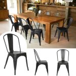 Chaise en mtal de salle  manger industriel ygongmyl chaise bistrot empilable avec dossier pour exterieur ...