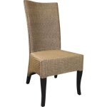 Chaise de salle  manger - adulte - loom et bois dacajou - beige - 1 place - montage facile