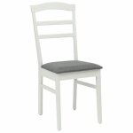 Chaise de salle � manger - mothinessto - vintage - bois de caoutchouc massif - 2 pcs - blanc et gris