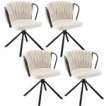 Chaise salle à manger pivotante lot de 4 - woltu fauteuil velours - dossier tressé - crème w0att0715 ... Chaise salle à manger pivotante lot de 4 - woltu fauteuil velours - dossier tressé - crème w0att0715 ...