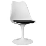 Chaise de salle � manger - chaise pivotante blanche - tulipa noir