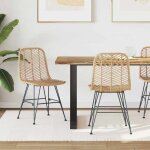 Chaise de salle � manger en rotin - vidaxl - lot de 2 - naturel - 445x55x85 cm - rotin tress� � la main ...