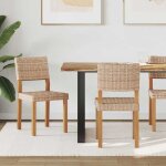 Chaise de salle � manger en rotin - vidaxl - naturel - 46x55x84 cm - lot de 2 - rotin tiss� � la main ...