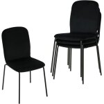 Woltu chaise salle  manger scandinave lot de 4 chaise de cuisine empilable en velours pieds en mtal ...
