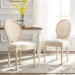 Ensemble de 2 chaises de salle  manger ? style antique beige lgance et confort authentique