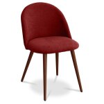Chaise de salle � manger - tapiss�e en tissu - style scandinave - bennett rouge