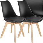 Chaises de salle � manger - tectake - lot de 2 fauteuils repas fr�d�rique style scandinave forme ergonomique ...